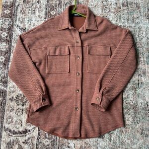 Women's Teddy Shacket in Dusty Rose